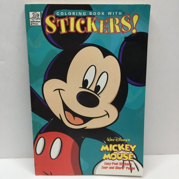 Vtg Set 2 Disney Mickey Mouse Coloring Book Stickers Landoll's Activity Pad Used - Picture 2 of 15